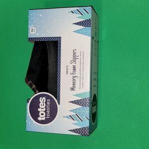 Men 8-9 Memory Foam Slippers Balck